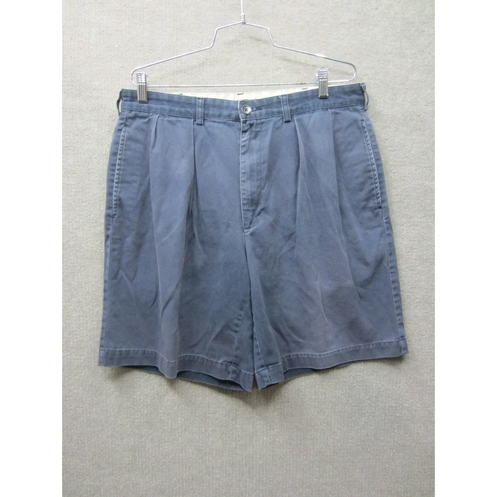 Polo Ralph Lauren Mens Navy Blue Pleated Chino Shorts 100% Cotton Size 36